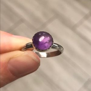 Amethyst and sterling silver ring